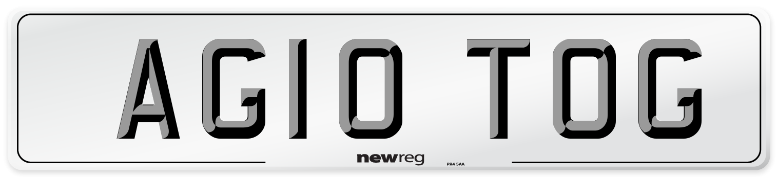 AG10 TOG Number Plate from New Reg